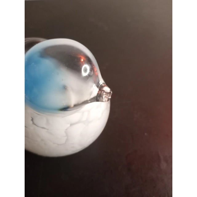 1980s Blue/White Blown Art Glass Gold Aventurine Bird Figurine For Sale - Image 5 of 8