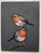 An impressionist oil painting of two red robins, by UK based artist Vivek Mandalia. Frame and hang in your home. 30 x 24...