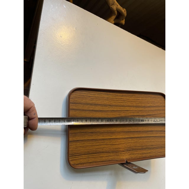 Brown Mid-Century Wall Mounted Nightstand in Faux Wood, 1970s For Sale - Image 8 of 11