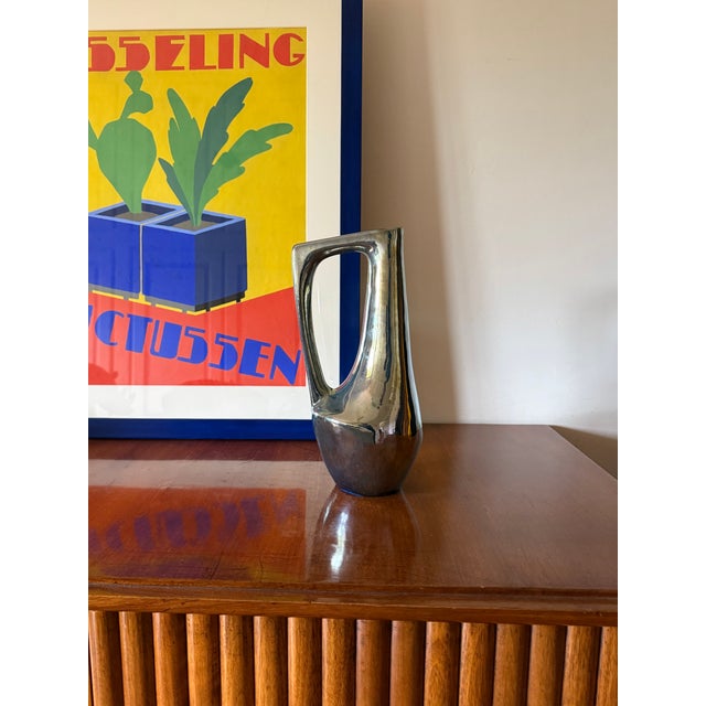 Modern iridescent gres vase Rambervillers France 1950s marked under the base Gres Flammé H 30.5 cm - 15.5 × 11.5 cm...