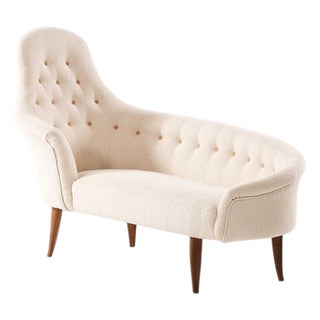 Lustgården Daybed in Beech and Bouclé by Kerstin Hörlin-Holmquist, 1950s For Sale