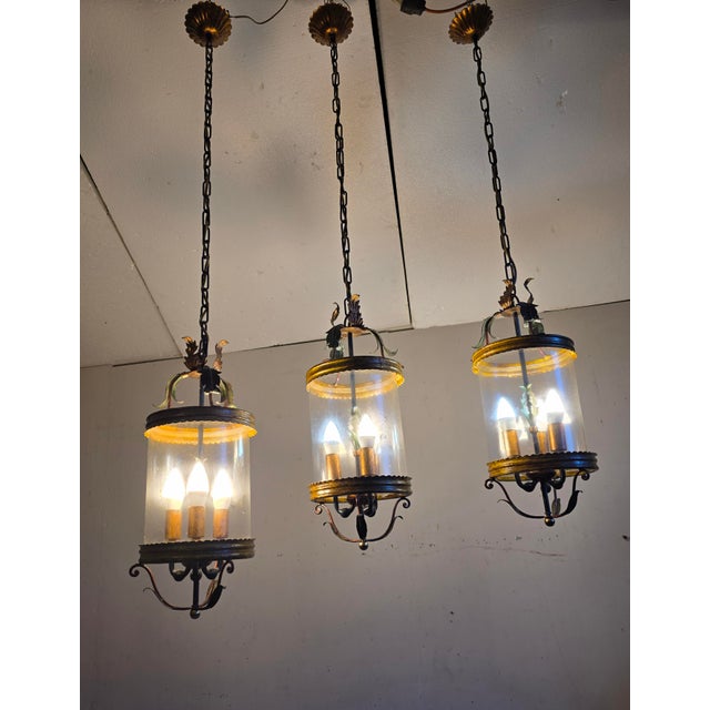 Lacquered Metal Lantern, 1980s For Sale - Image 6 of 8