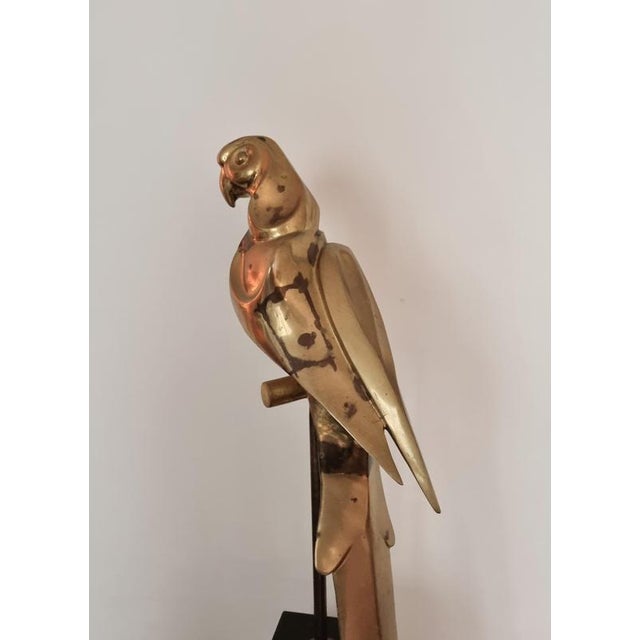 Hollywood Regency Brass Parrot Sculpture, 1970s For Sale - Image 11 of 18