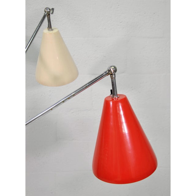 1950s Italian Triennale Floor Lamp by Arredoluce in Chrome, White, Red & Teal For Sale - Image 10 of 13