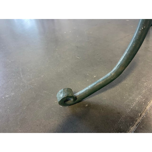 Vintage Mosaic Tile Bistro Side Table With Wrought Iron Base For Sale - Image 10 of 12