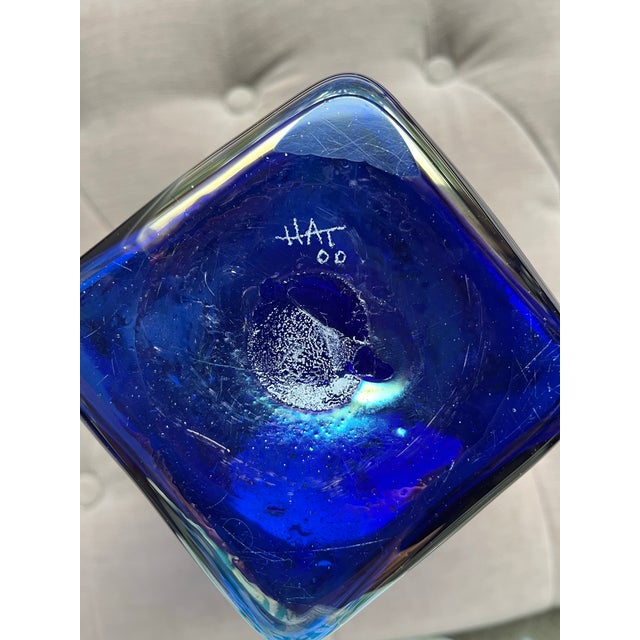 An exceptional example of American studio glass, this hand-blown art glass vase is by the celebrated Pennsylvania artisan...