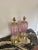 A pair of Murano ballerina pink table lamps. They have been professionally refinished and rewired, so they are in...