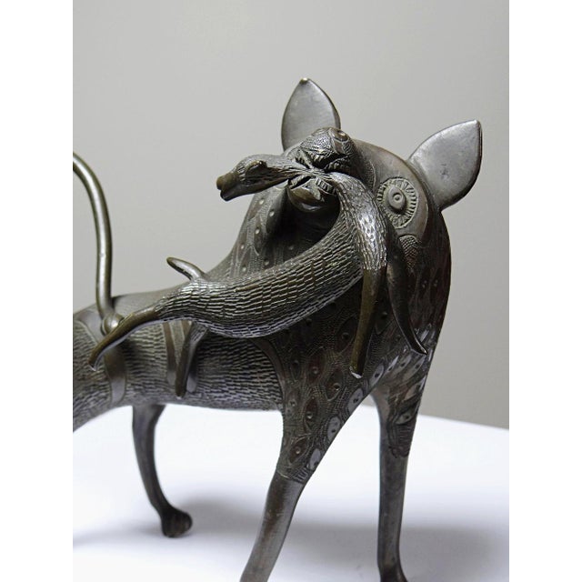 1950s Bronze Lion or Hyena, Dahomey Cotonou, Benin, 1950s For Sale - Image 5 of 15