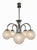 Art Deco Five-Light Chrome Chandelier with Etched Glass Globes, 1940s, in Very Good conditions. Designed 1920 to 1949 Up...