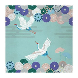 Ambiente Flower and Chevron 2 Fabric Wall Covering by Chiara Mennini for Midsummer-Milano For Sale