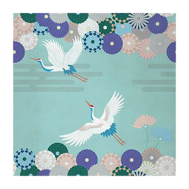 Ambiente Flower and Chevron 2 Fabric Wall Covering by Chiara Mennini for Midsummer-Milano For Sale