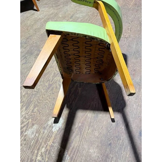 Mid 20th Century Iconic Style Tub Green Vinyl Faux Leather Chair For Sale - Image 14 of 15