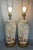 A Ming-style pair of ceramic table lamps in white color. Vintage from 1983. Made by CYCLE II Corp, Hicksville NY - as...