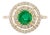 18k Halo Diamond Round Emerald Bridal Ring Size 7 For Sale