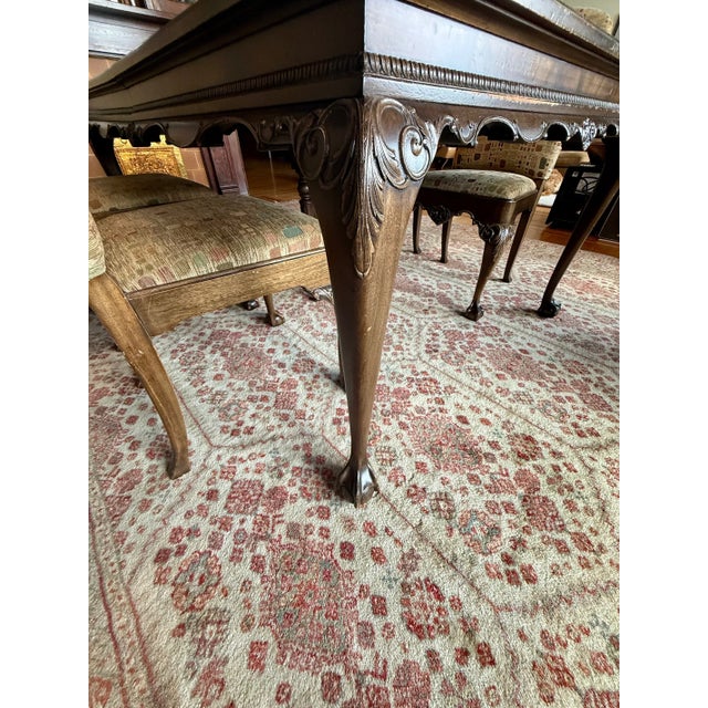 Burnt Umber Early 20th Century Chippendale Revival Dining Set For Sale - Image 8 of 15