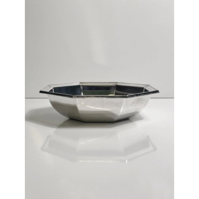 Italian Octagonal Silver-Plated Bowl, 1980s For Sale - Image 6 of 6