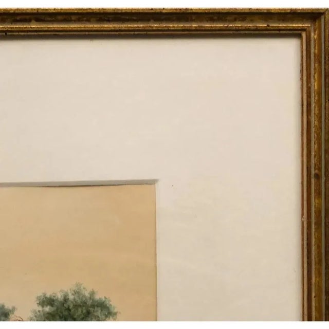 Traditional English 19th Century Arcadia Landscape Watercolor by G. Scobel For Sale - Image 3 of 5