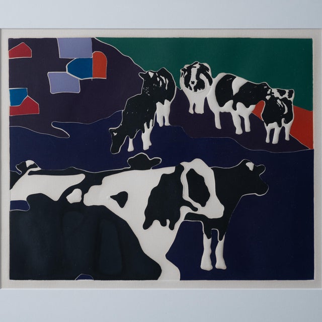 Modern Woody Jackson Ben Jerry’s Holstein Cows Lithograph For Sale - Image 3 of 6