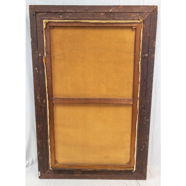 Large 1930's Full Length Portrait Painting of a Lady, Signed, Brown University Label For Sale - Image 11 of 13