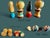 Tan Vintage Japanese Kokeshi Dolls-Set of 4-Miniature Hand Painted Wood-Japan- MCM For Sale - Image 8 of 11