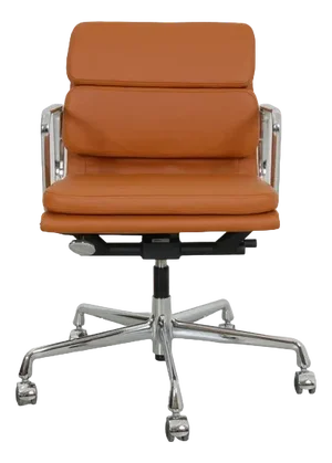 EA-217 Office Chair in Cognac Bizon Leather by Charles Eames, 2000s