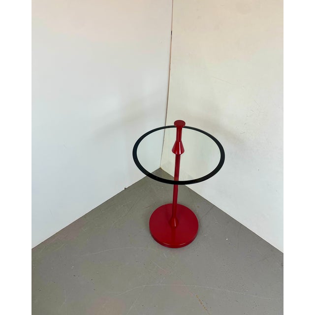 Vintage Red Side Table, 1980s For Sale - Image 4 of 15