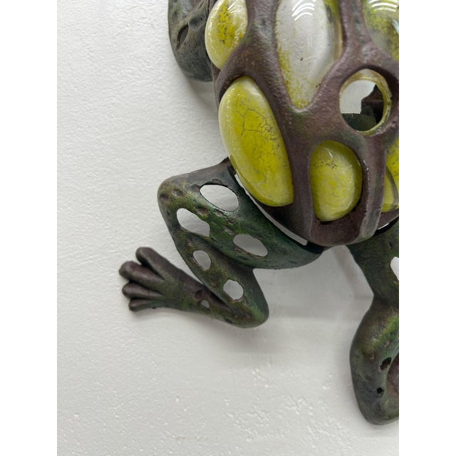 Japanese Iron and Blown Glass Frog Garden Lantern, 1970s For Sale - Image 15 of 18