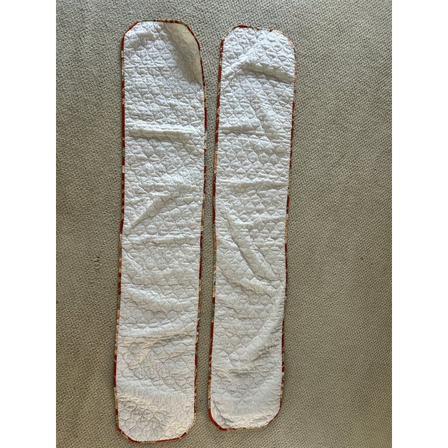 Chinoiserie Pair of Vintage 1970s Quilted Chinoiserie Floral Table Runners For Sale - Image 3 of 9