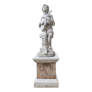 Large Marble Sculpture by E. Mannini, 1887 For Sale