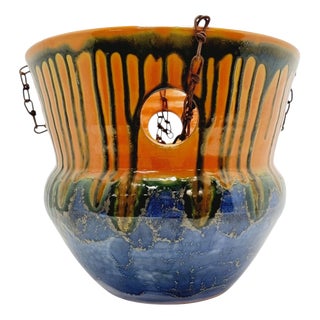 Vintage Studio Ceramic Hanging Planter, 1990s For Sale