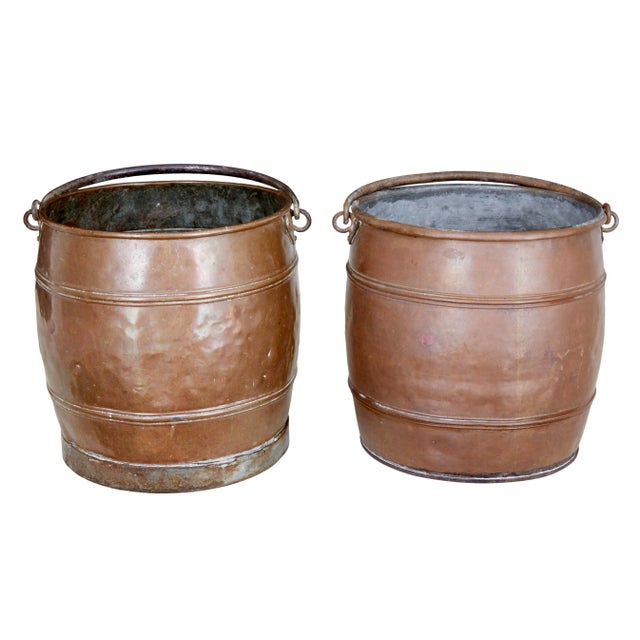 19th Century Copper Buckets, Set of 2 For Sale - Image 6 of 8