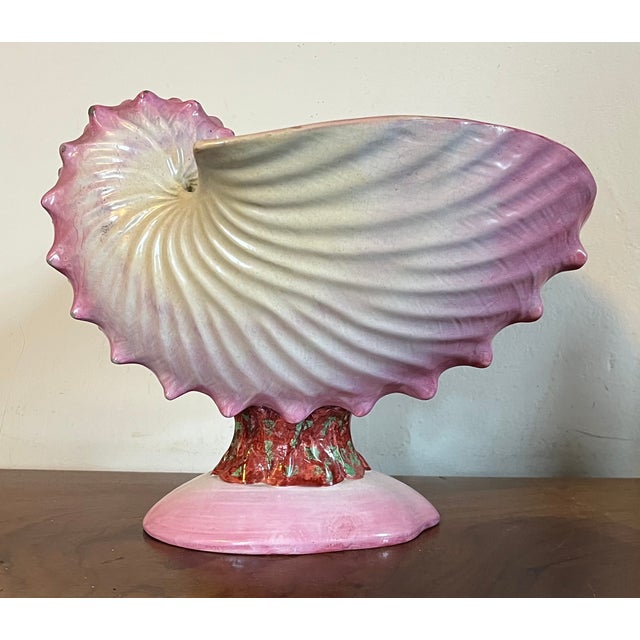 Antique 19th Century Wedgwood Pearlware Centerpiece - Pink Nautilus Sea Shell Compote Tureen For Sale - Image 9 of 16