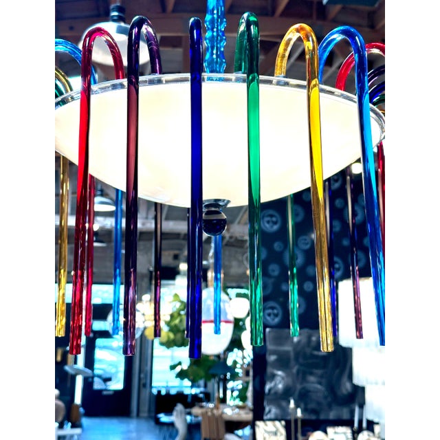 Mid-Century Multi-Colored Murano Glass Chandelier From Veart For Sale In Los Angeles - Image 6 of 12