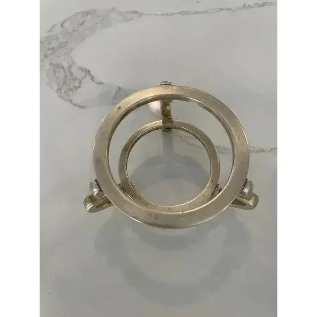 Late 20th Century Vintage Hand Cut Crystal Ball & Brass Stand For Sale - Image 5 of 6