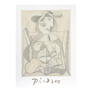 1980s "Femme aux Mains Jointes" (Marie-Therese Walter) Lithograph After Pablo Picasso