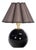 Giorgio Black Glass Mini Lamp, Natural Brass with Umber Scalloped Shade For Sale