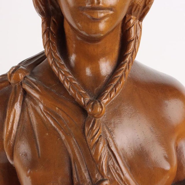 Wood Modern Female Figures in Walnut, 1970s, Set of 2 For Sale - Image 7 of 11