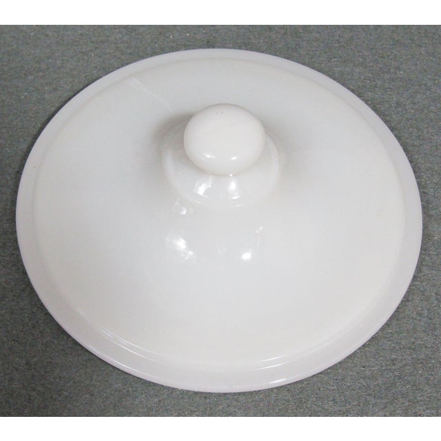 Vintage Fire King White Milk Glass Red Dot Grease Jar With Lid For Sale In Austin - Image 6 of 8