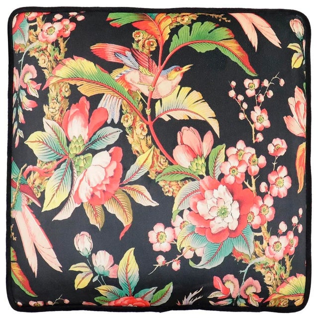 Shabby Chic Shabby Chic Velvet Handmade Ottoman For Sale - Image 3 of 10