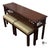 Late 20th Century Vintage Henkel Harris Virginia Galleries Collection Chippendale Style Mahogany Console Table & Pair of Upholstered Stools For Sale - Image 5 of 12