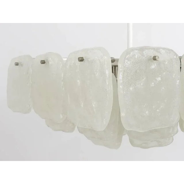 Square Chandelier with Frosted Ice Glass Panels attributed to J. T. Kalmar for Kalmar, Austria, 1960s For Sale - Image 10 of 11