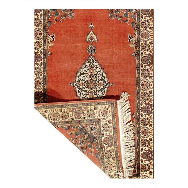 Traditional Pasargad DC Rust Color Fine Hand Knotted Tabriz Rug For Sale - Image 3 of 5
