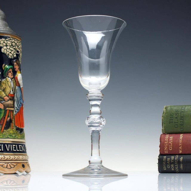 Glass Tall Georgian Light Baluster Wine Glass, C1750 For Sale - Image 7 of 7