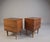 This refinished pair of Mid-Century Modern nightstands, circa 1960s, offers clean architectural lines, thoughtful...