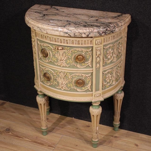 Italian Louis XVI Bonzanigo Style Lacquered Bedside Tables, 1950, Set of 2 For Sale - Image 12 of 14