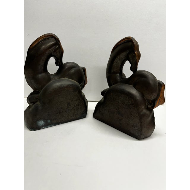 1920s 1920s Art Deco Horse Copper Bookends - a Pair For Sale - Image 5 of 7