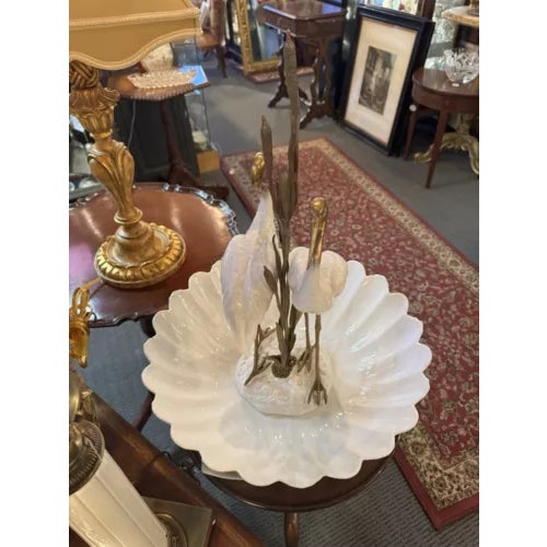 Danny's Porcelain Pair of Standing Pelicans in Porcelain Bowl For Sale - Image 10 of 12