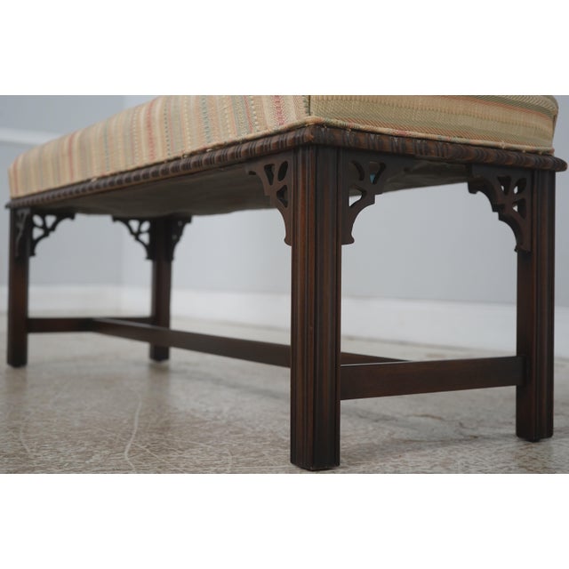 Drexel Heritage Mahogany Chippendale Style Window Bench For Sale In Philadelphia - Image 6 of 15