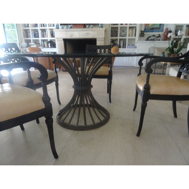 Gray 1990s Iron Dining Table Attributed to Dennis and Leen For Sale - Image 8 of 9