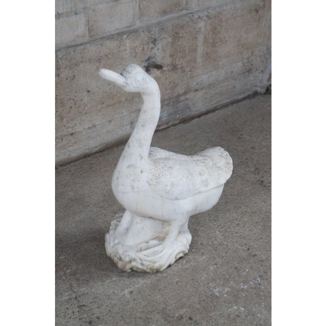 Antique Italian Carved Marble Stone Bird Garden Statue For Sale - Image 6 of 10